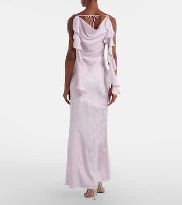 Robe longue en jacquard de satin | Rotate