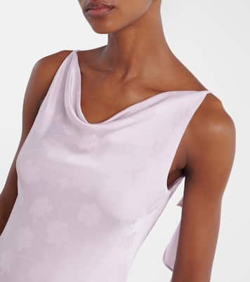 Robe longue en jacquard de satin | Rotate