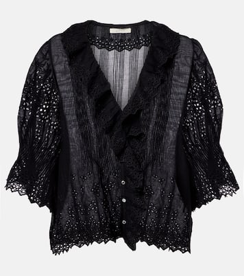 Henri pointelle cotton top | Dôen