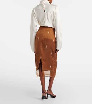 Embellished silk organza midi skirt | Róhe