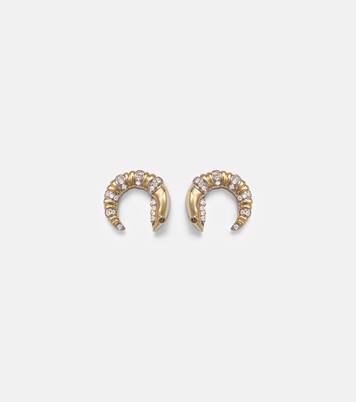 Boucles d’oreilles Écrevisse en or 9 ct et diamants | Yvonne Léon