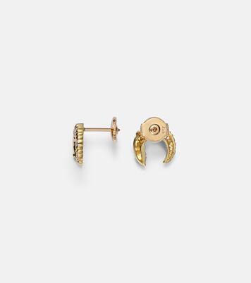 Boucles d’oreilles Écrevisse en or 9 ct et diamants | Yvonne Léon