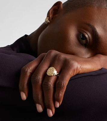 Bague Plumetis en or 9 ct et diamants | Yvonne Léon