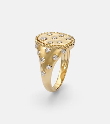 Bague Plumetis en or 9 ct et diamants | Yvonne Léon