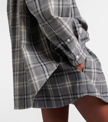 Surchemise en coton à carreaux | Miu Miu