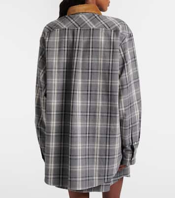 Surchemise en coton à carreaux | Miu Miu