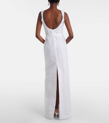 Sposa - Abito lungo Robin in jacquard con stampa floreale | Markarian