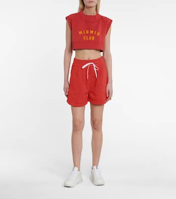 Drawstring cotton shorts | Miu Miu