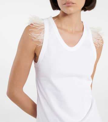 Top aus Baumwolle mit Federn | Christopher Kane
