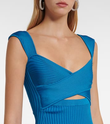 Ribbed-knit midi dress | Self-Portrait