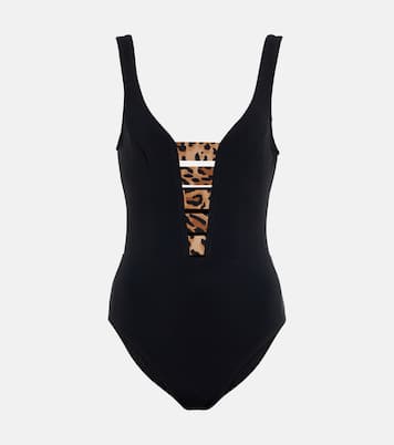 Leopard-print strap-detail swimsuit | Karla Colletto