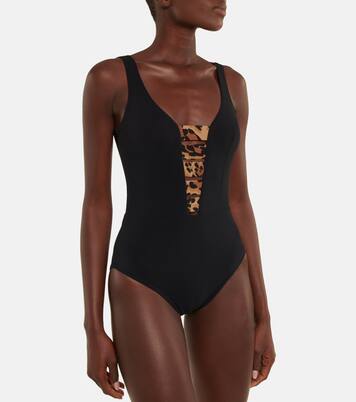 Leopard-print strap-detail swimsuit | Karla Colletto