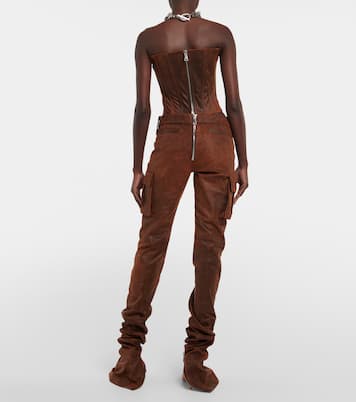 Distressed leather bustier | LaQuan Smith