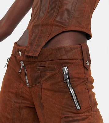 Distressed leather bustier | LaQuan Smith