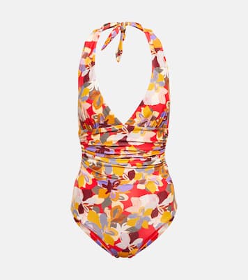 Santiago printed halterneck swimsuit | Rebecca Vallance