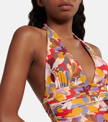 Santiago printed halterneck swimsuit | Rebecca Vallance