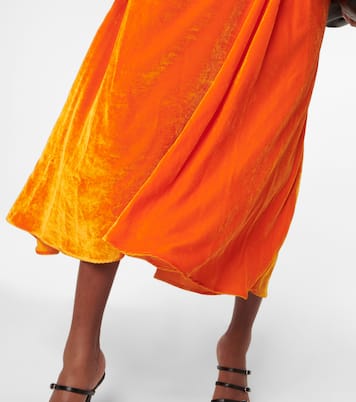 Ruched velvet midi dress | Proenza Schouler