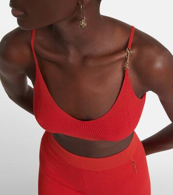 Top cropped Pralu in maglia a coste | Jacquemus
