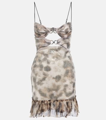 Sequin-embellished cutout minidress | Nensi Dojaka