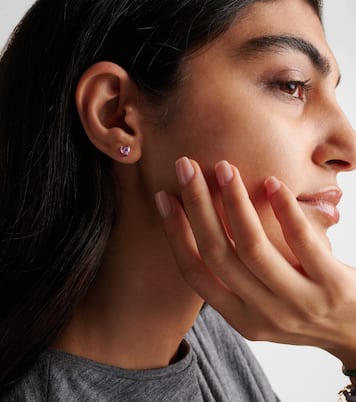 Boucle d'oreille unique en or 14 ct et saphir rose | Roxanne First