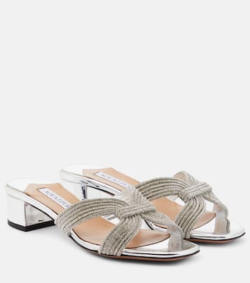 Verzierte Pantoletten Crystal Muse 35 | Aquazzura