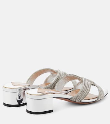 Verzierte Pantoletten Crystal Muse 35 | Aquazzura
