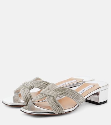 Verzierte Pantoletten Crystal Muse 35 | Aquazzura