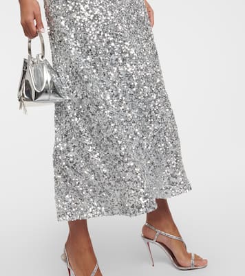 Puff-sleeve sequined midi dress | Rotate