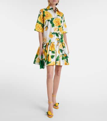 Abito chemisier in cotone a fiori | Dolce&Gabbana