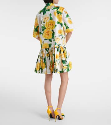 Abito chemisier in cotone a fiori | Dolce&Gabbana