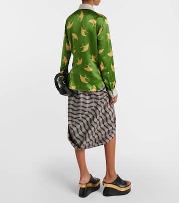 Camicia in raso di misto seta con stampa | Dries Van Noten