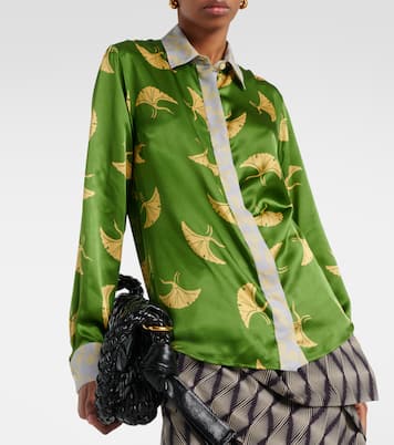 Camicia in raso di misto seta con stampa | Dries Van Noten