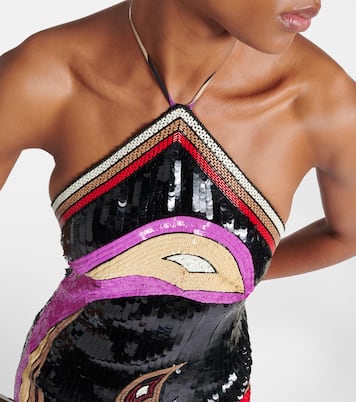 Sequined printed halterneck gown | Pucci
