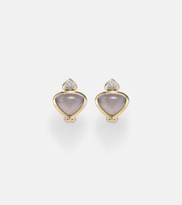 Boucles d'oreilles Trisolina en or 18 ct, calcédoine bleue et diamants | Marina B