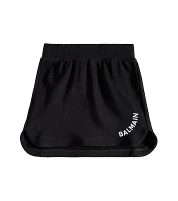 Falda de mezcla de algodón con logo | Balmain Kids