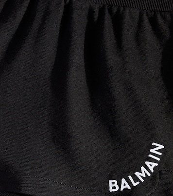 Falda de mezcla de algodón con logo | Balmain Kids