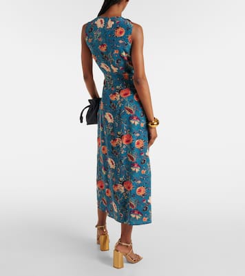Vestido midi Lorna de seda floral | Ulla Johnson
