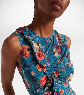 Vestido midi Lorna de seda floral | Ulla Johnson