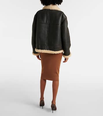 Giacca in pelle con shearling | Saint Laurent