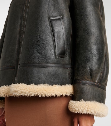 Giacca in pelle con shearling | Saint Laurent
