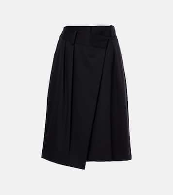 Falda midi envolvente de algodón y seda | Loewe