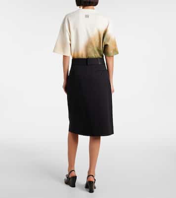 Falda midi envolvente de algodón y seda | Loewe