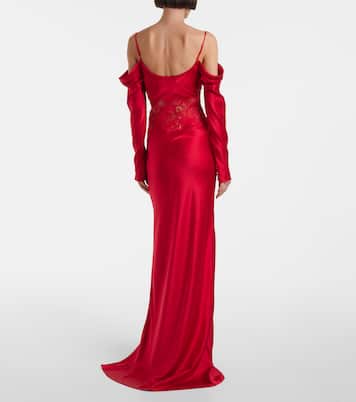 Robe Rubia aus Seidensatin mit Spitze | Rebecca Vallance