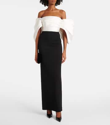 Abito lungo Arla in twill e crêpe | Solace London