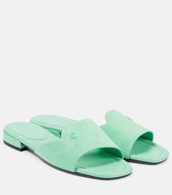 Mules Dina en daim à logo | Jimmy Choo