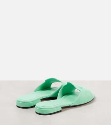 Mules Dina en daim à logo | Jimmy Choo
