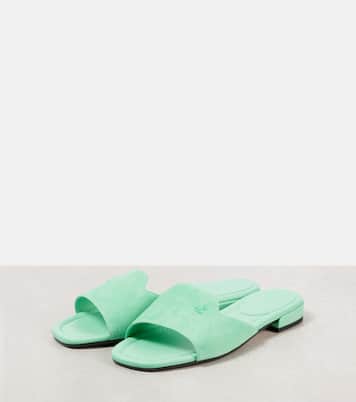 Mules Dina en daim à logo | Jimmy Choo