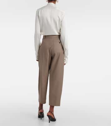 Pantaloni cropped a gamba larga in lana  | Stella McCartney