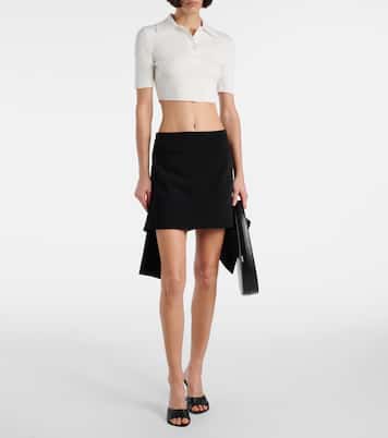 Minifalda de crepé con cinturón | Courrèges
