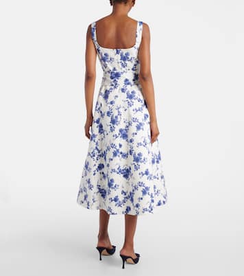 Floral faille midi dress  | Carolina Herrera